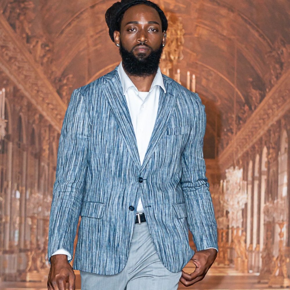 Distressed Pattern Sports Coat - Picture 4 of 4